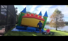 Castle bounce house clean and roll up