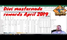 Divi Masternode Rewards April 2019