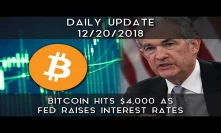 Daily Update (12/20/18) | Bitcoin hits $4000 as FED raises interest rates