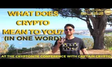 What does Cryptocurrency mean to you in One Word? with Capt. Crypto!