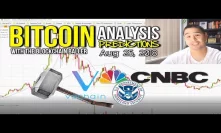 Bitcoin Analysis Predictions Aug 25,  2018 - Vechain Thor, ETF, CNBC, US Customs