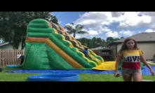 Roll up three waterslides and two bounce house combos on Monday