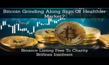 Bitcoin Grinding Along Sign Of Healthier Market? Binance Listing Fees To Charity. Bitfinex Speaks Up