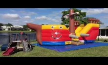 Deliver the pirate ship bounce house