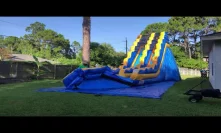 Roll up the blue 19 feet tall waterslide