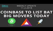 BAT Rockets 30% on Coinbase News - BCH & XLM also strong today