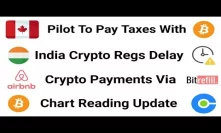 Pay Canadian Tax In BTC / India Delays Crypto Regs / Pay AirBNB Crypto via Bitrefill / Bitcoin Chart