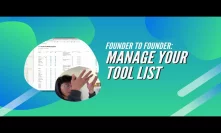 Founder to Founder: Manage your TOOL LIST and minimize operational debt! (Cost-Cut during #covid19)!