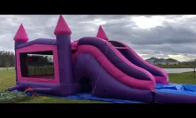 Roll up the pink bounce house combo