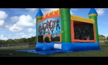 Deflate and roll up the castle bounce house