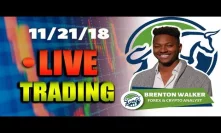 LIVE TRADING P1: CRYPTO & FOREX WITH BRENTON WALKER! (BITCOIN AND USD/JPY)