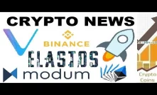 Crypto News: Vechain, Stellar, Binance, Modum, Elastos, EtherDelta, SEC (5th - 11th of November)
