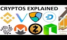 Top 100 Cryptos Explained: IOTA, Monero, Dash, ETC, NEO, Binance, NEM, Vechain, Tezos, ZCash