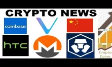 Crypto News: Monero, Bakkt, HTC, Monaco, Vechain, China, Coinbase (22nd-28th of October)