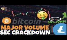 BITCOIN VOLUME IS HERE! LITECOIN 30% JUMP AROUND THE CORNER - SEC CRACKDOWN ON ALTCOINS