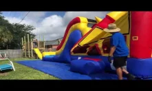 Deliver the waterslide bounce house combo