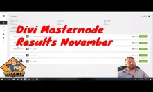Divi Masternode Rewards November 2018