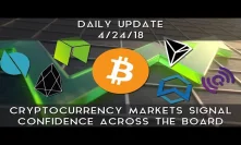 Daily Update (4/24/2018) | Cryptocurrency markets signal confidence across the board