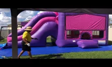 Bounce house business pink combo roll up