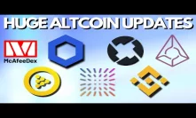 Huge Altcoin Updates | John McAfee Dex | Chainlink | iExec | 0x Protocol | Augur | Binance | Insolar