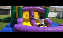 Bounce house combo with dual lane water slide
