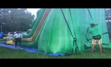 Deliver the 19 feet tall green waterslide