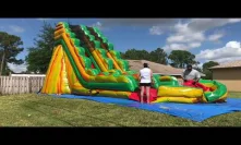 Roll up the 19 feet tall water slide