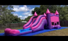 Pink bounce house combo delivery