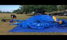 Deliver the blue 19 feet tall water slide