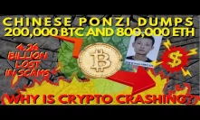 BREAKING: Ponzi Plus Token Dumping 200K BTC 800k ETH, Bitcoin Crash is NOT Related to Stocks!