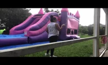 Deliver the pink combo bounce house