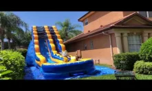 Roll up the 19 feet tall water slide