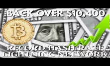 Bitcoin Back OVER $10,400! BAKKT? Highest BTC Hash Rate | Use Shopify With Bitcoin Lightning Network