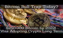 Crypto News | Bitcoin Bull Trap Today? $250,000 Bitcoin by 2022! Visa Adopting Crypto Long Term