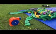 Deliver three bounce house combos on a rainy Friday evening