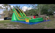 Roll up the 19 feet tall alligator water slide
